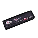 Glass Pen Set with ink and Pen Rest
