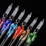 Glass Pen Set with ink and Pen Rest